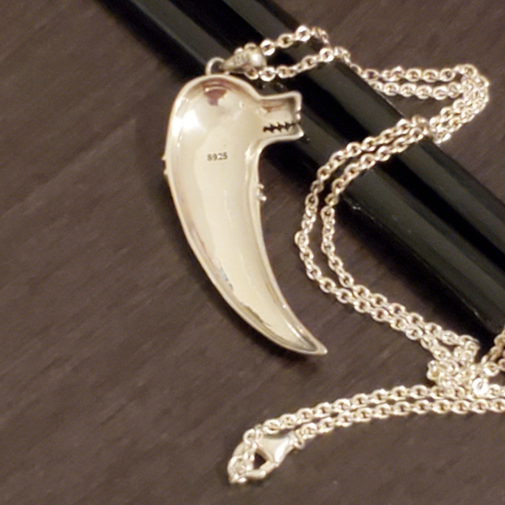 NEW S925. Viking Rogue Wolf  Tooth Pendant - Picture 4 of 7